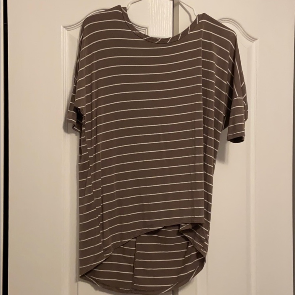 striped shirt with design on back